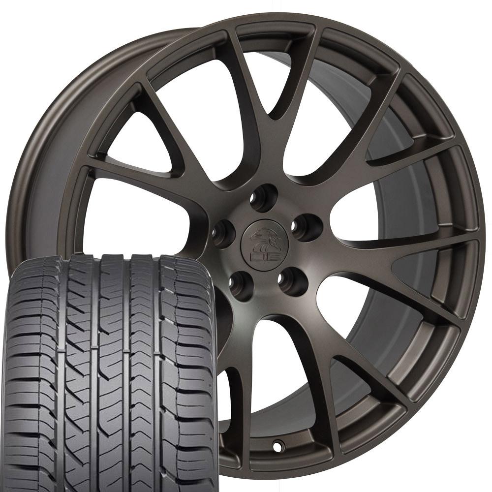 OE Wheels DG69 22x10 5x139.7 Satin Bronze Wheels 285-45-22 Goodyear Eagle Sport Tires SET