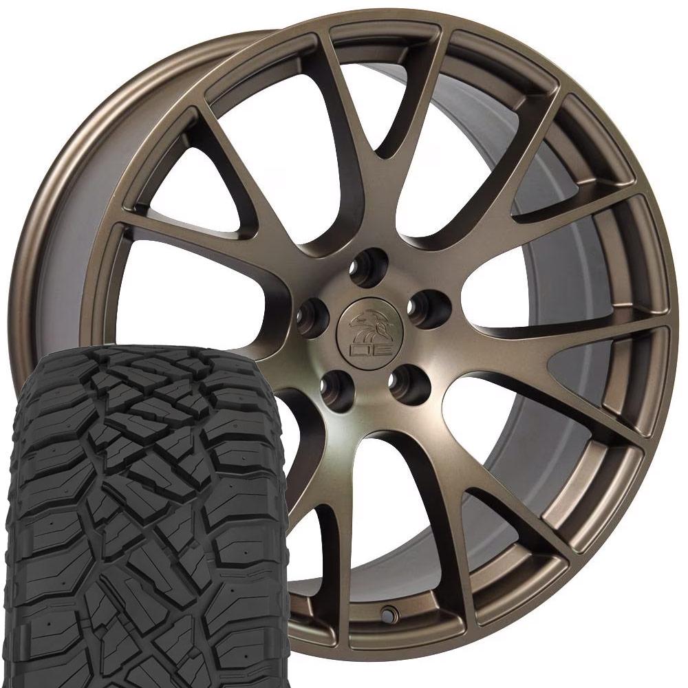 OE Wheels DG69 22x10 5x139.7 Satin Bronze Wheels 285-45-22 Sailun TerraMax RT Tires SET
