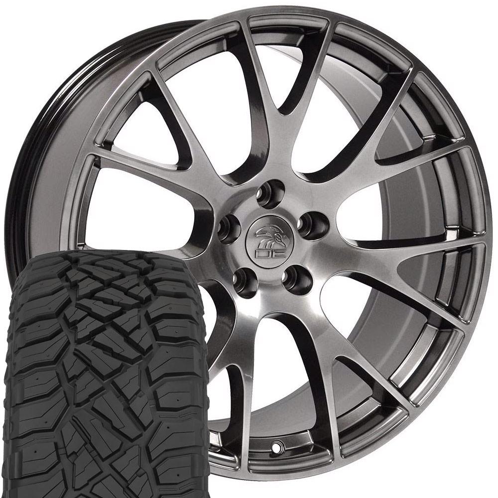 OE Wheels DG69 22x10 5x139.7 Gloss Hyper Black Wheels 285-45-22 Sailun TerraMax RT Tires SET