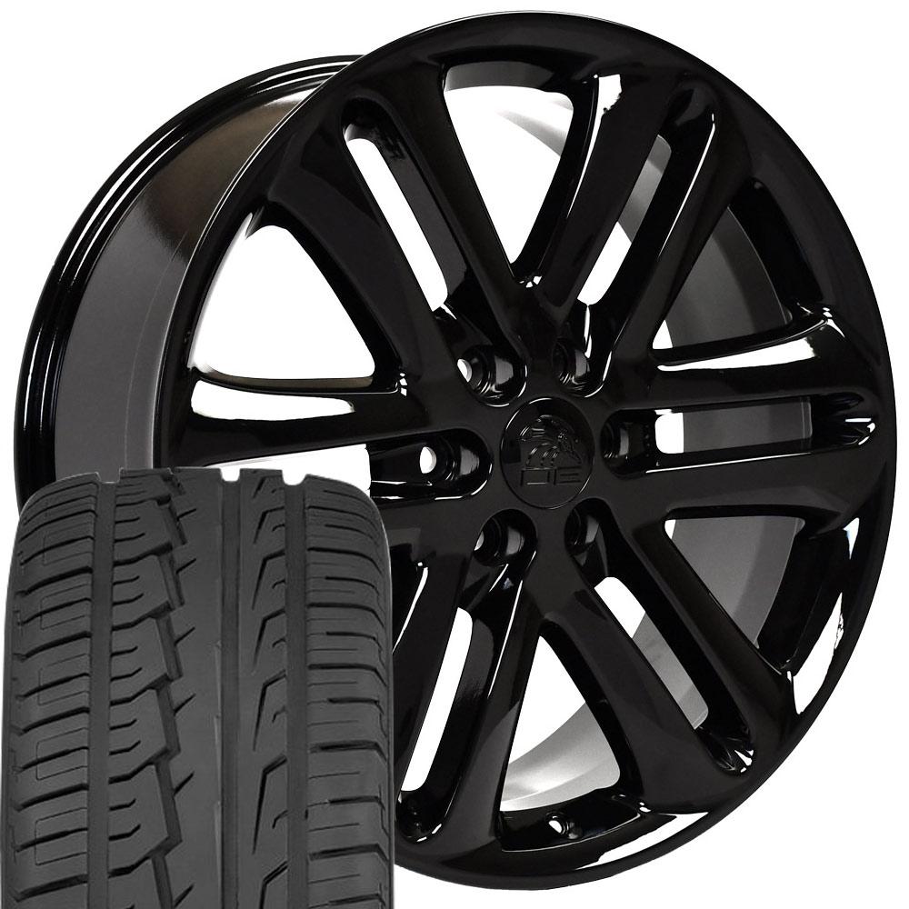 OE Wheels FR76 22x9 6x135 Gloss Black Wheels 285-45-22 Ironman iMove GEN 2 SUV Tires SET
