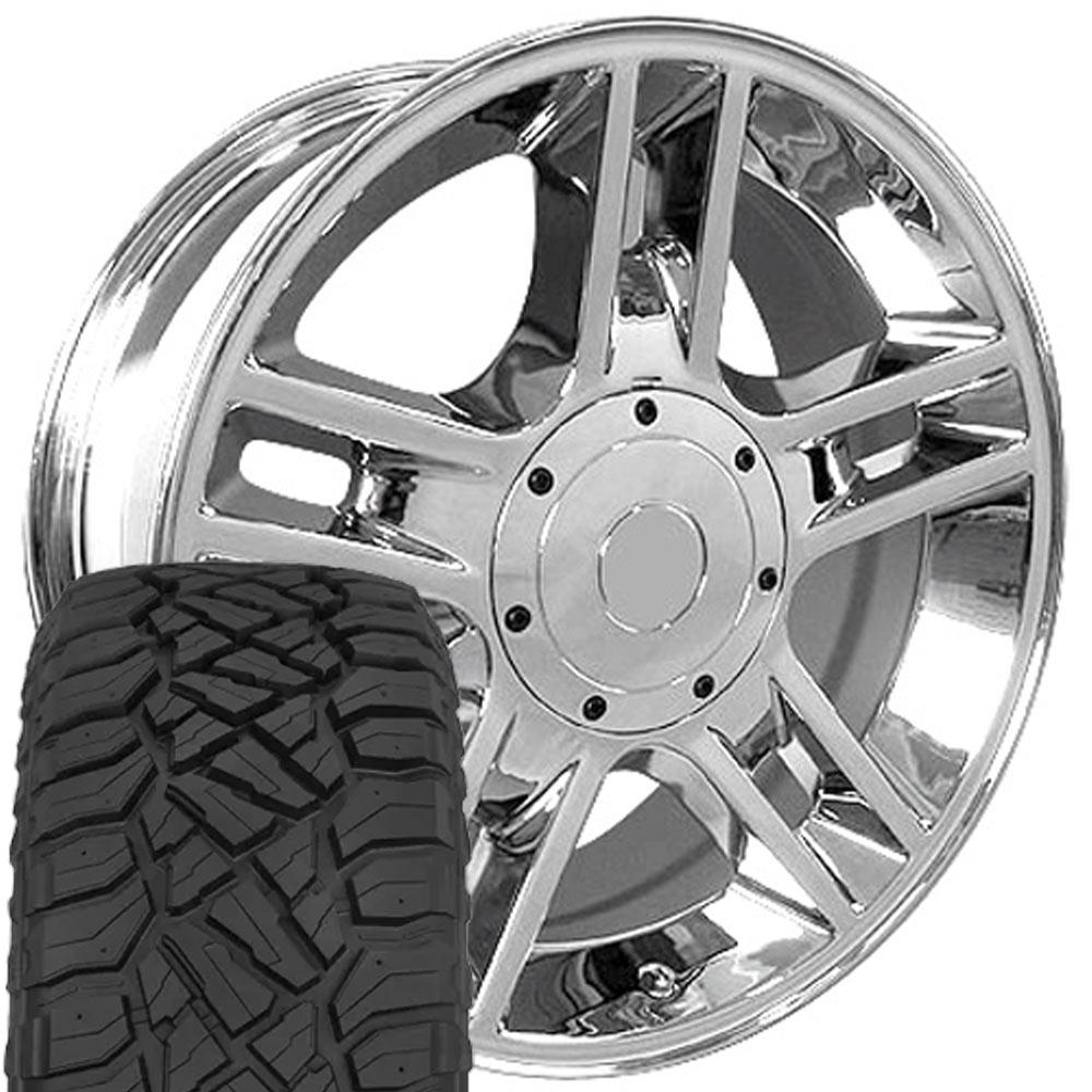 OE Wheels FR81 20x9 5x135 Chrome Wheels 275-55-20 Sailun TerraMax RT Tires SET