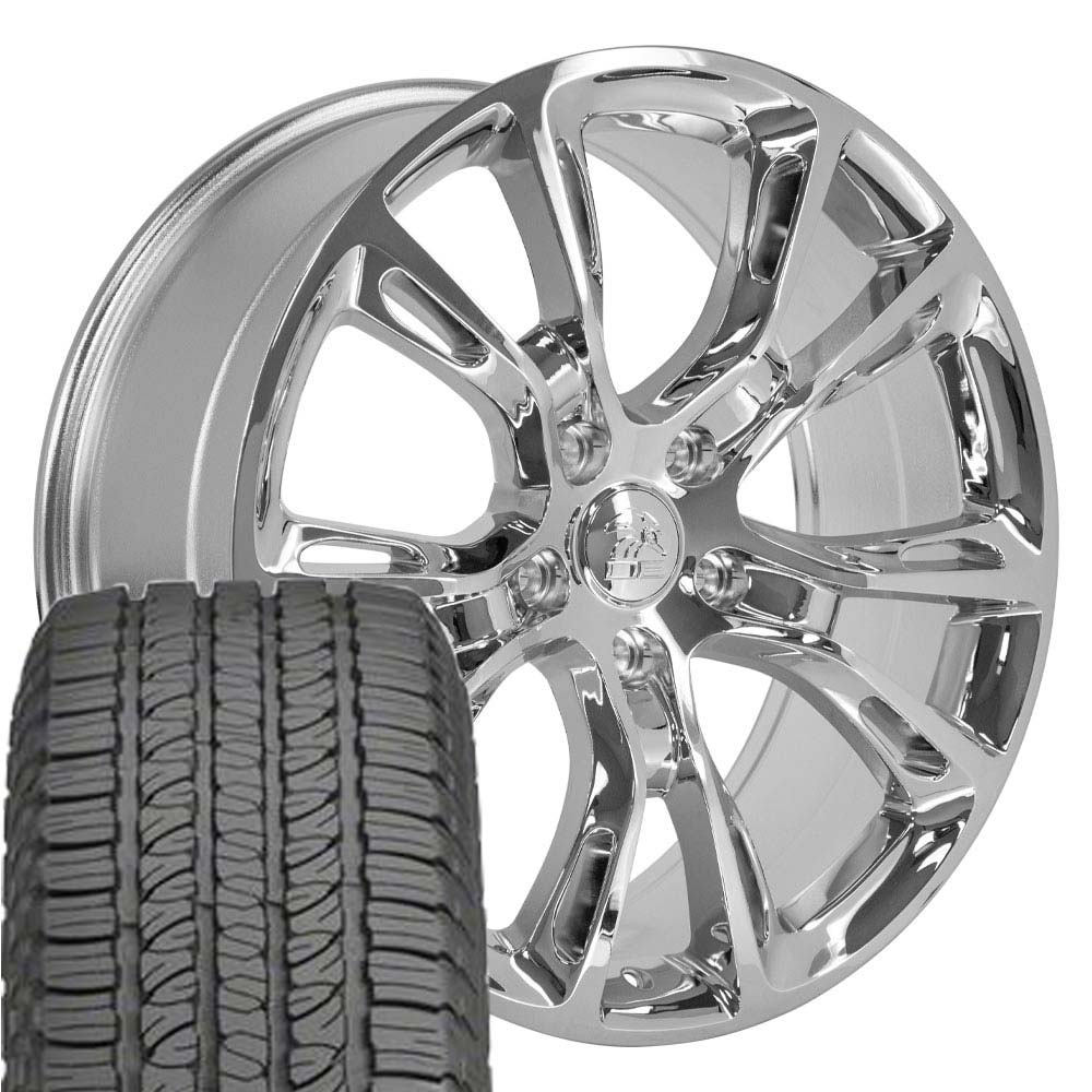 OE Wheels JP16 20x8.5 5x127 Chrome Wheels 265-50-20 Goodyear Fortera HL Tires SET