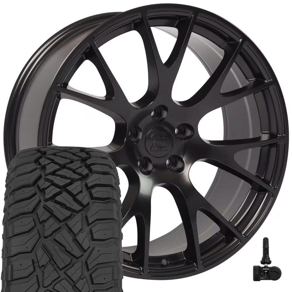 OE Wheels DG69 22x10 5x139.7 Satin Black Wheels 285-45-22 Sailun TerraMax RT Tires TPMS SET
