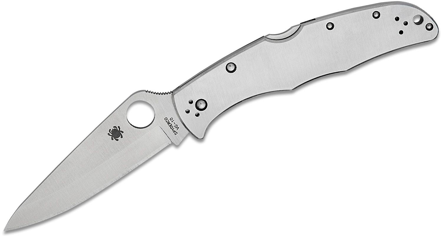 Spyderco Endura 4 Folding Knife 3.875" Satin Plain Blade