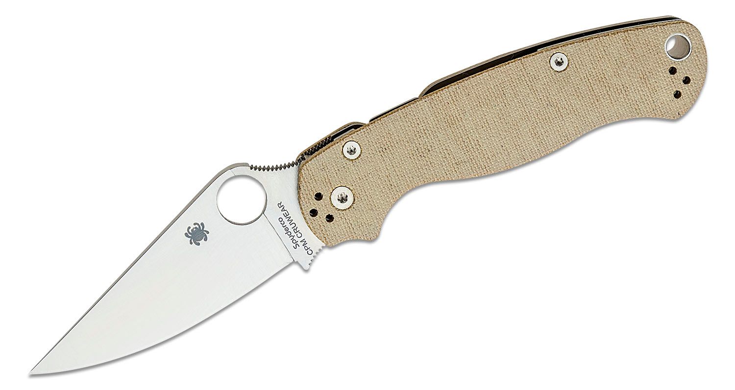 Spyderco Paramilitary 2 Folding Knife 3.47" CruWear Satin Plain Blade