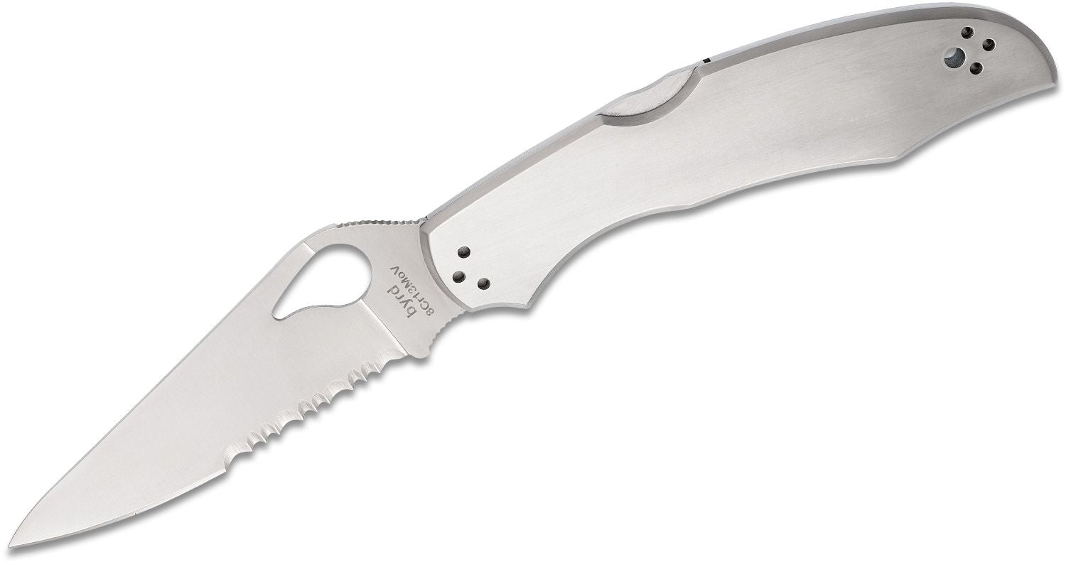 Spyderco Byrd Cara Cara 2 Folding Knife 3-3/4" Combo Flat-Ground Blade