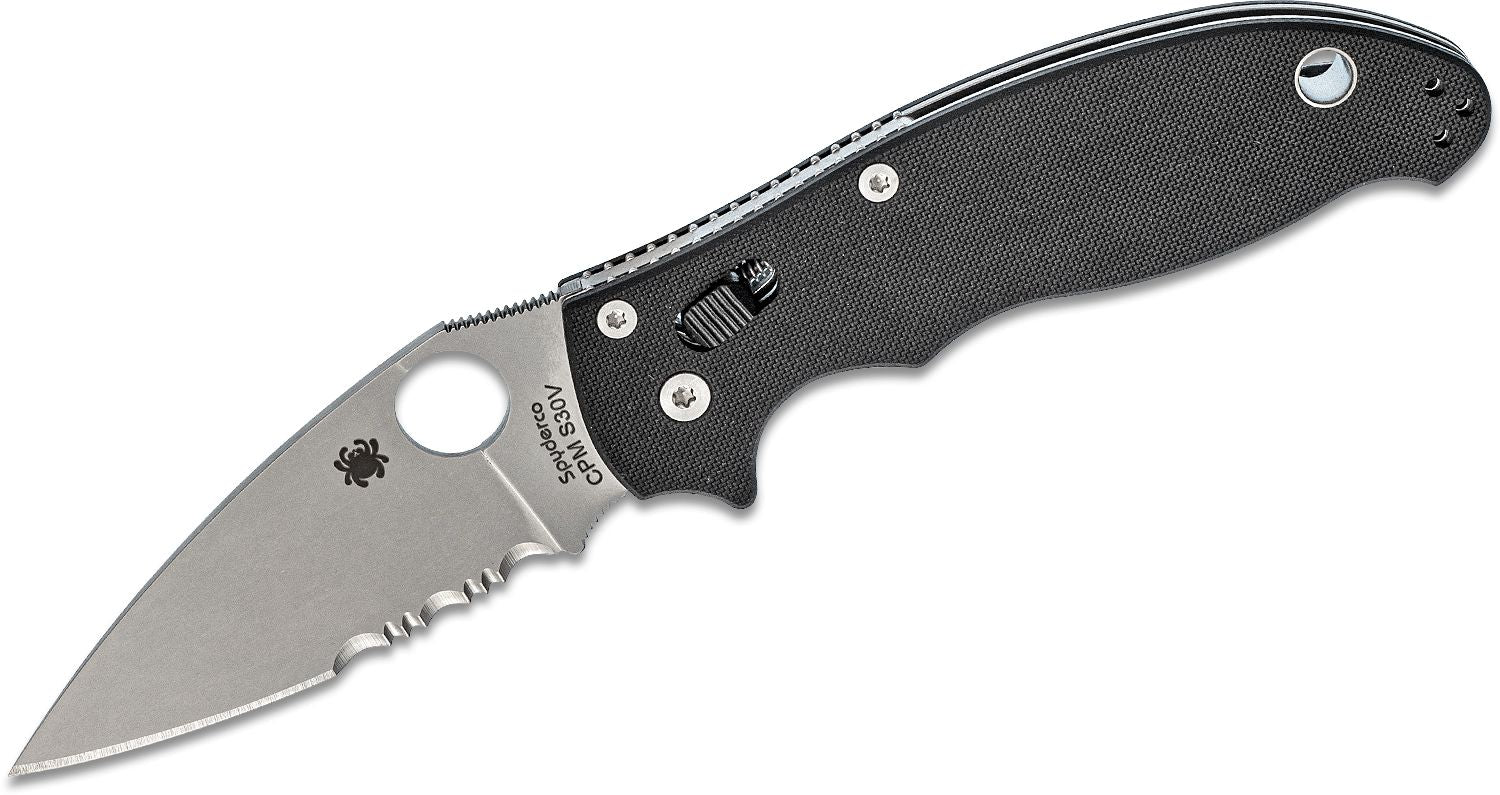 Spyderco Manix 2 Folding Knife 3-3/8" Satin Combo S30V Blade