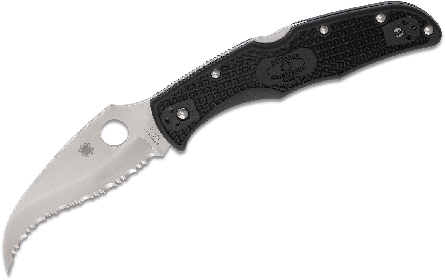 Spyderco Matriarch2 Folding Knife 3-5/8" VG10 Satin Serrated Blade