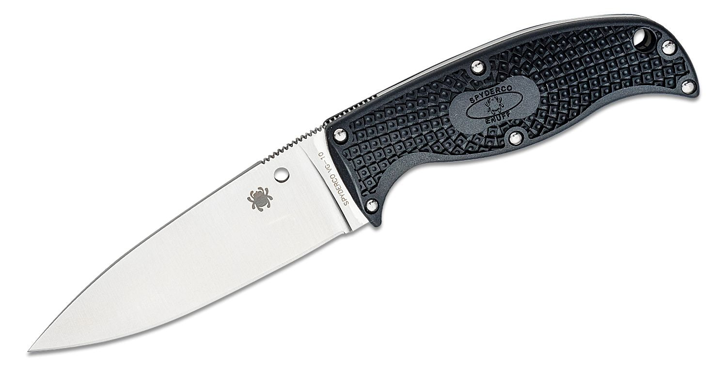 Spyderco Enuff 2 Fixed Blade Knife 3.93" VG10 Leaf Shaped Plain Blade