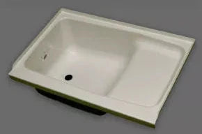 Specialty Recreation | Bath Step Tub Left Hand Drain | ST2436PL | Parchment | 24" x 36"