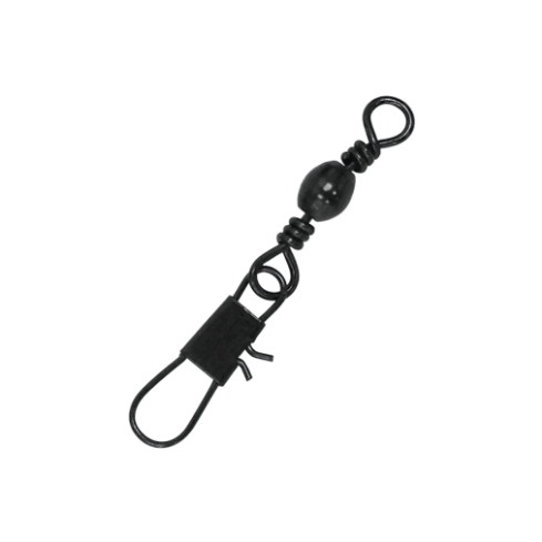 Eagle Claw Barrel Swivel with Interlock Snap Black Size 2/0