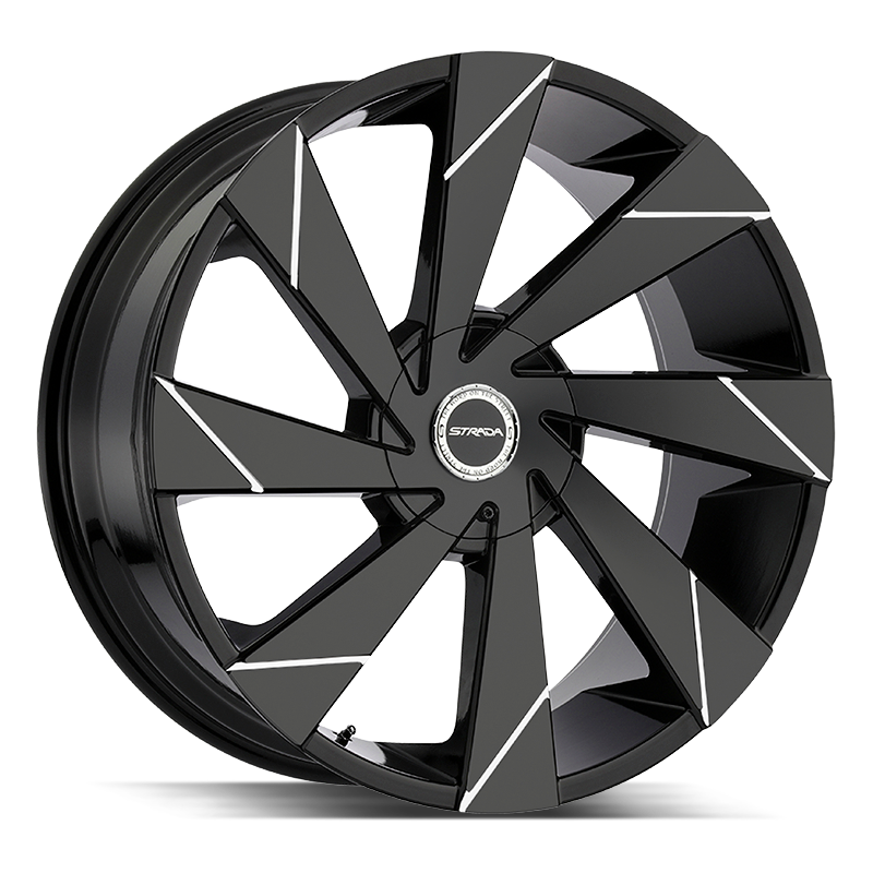 STRADA S62 MOTO 26X10 15MM BLANK GLOSS BLACK MILLED LINE | S62600015GBL