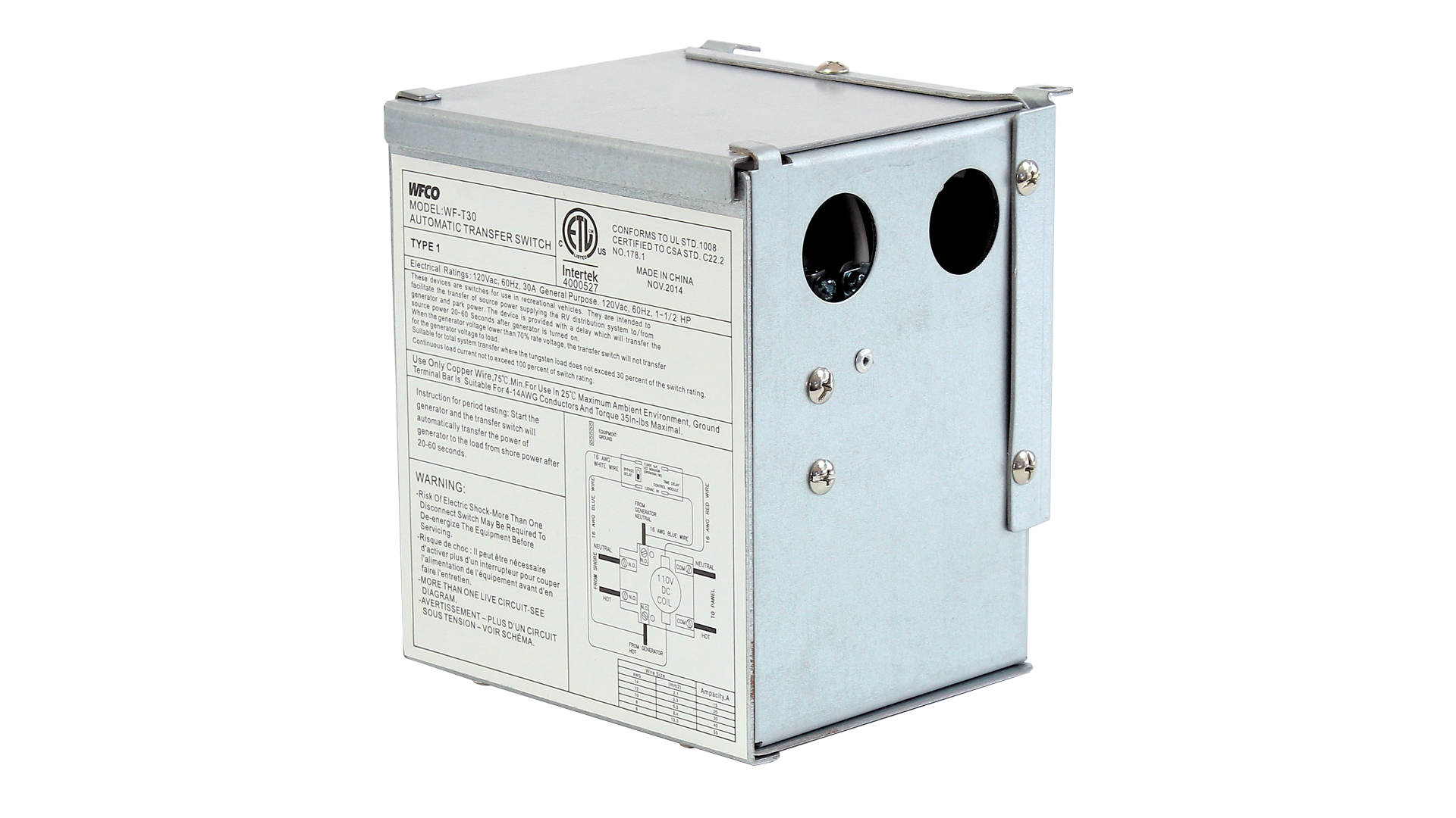 WFCO | Transfer Switch | T-30 | 30 Amp
