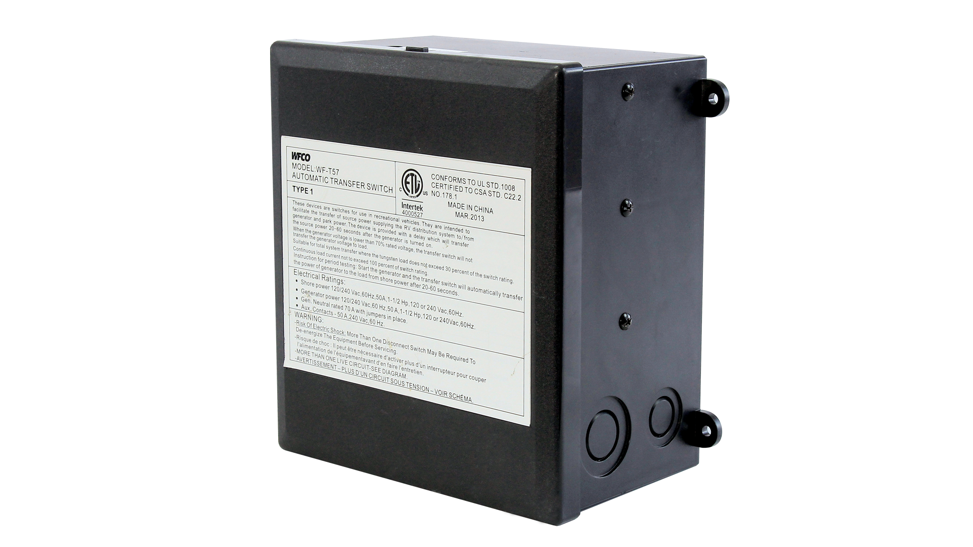 WFCO | Transfer Switch | T-57-R | 50 Amp