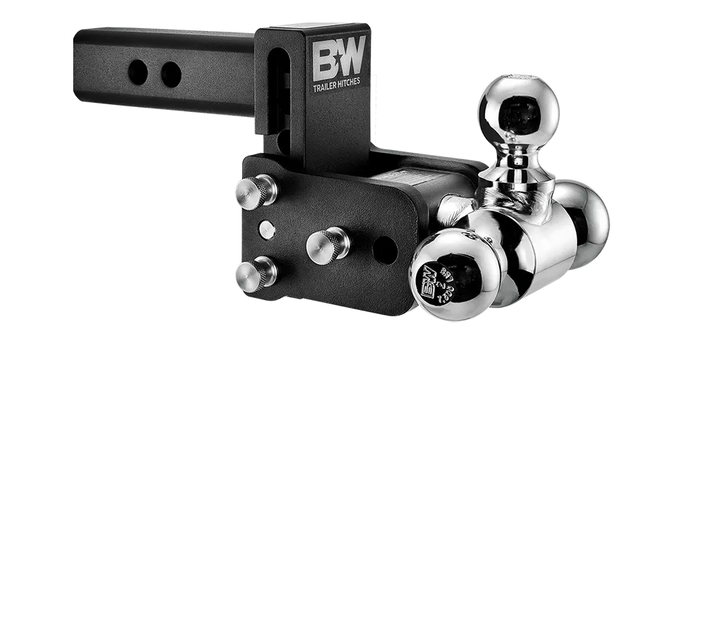 B&W Hitches | Trailer Hitch Ball Mount | TS10047B | Tri Ball 3" Drop | Black