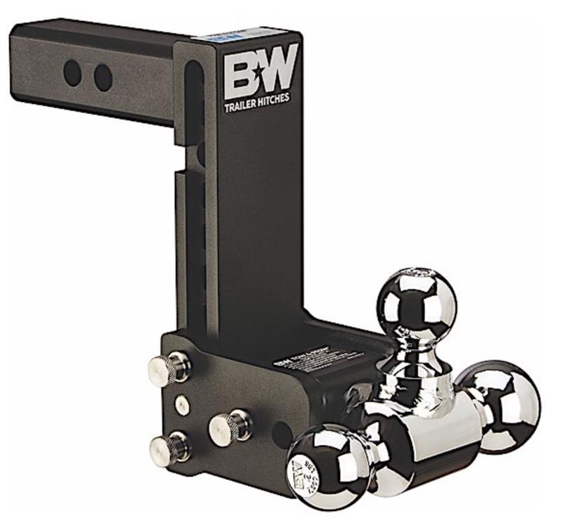 B&W TS10049B Trailer Hitch Ball Mount - 10" Model - Tri Ball - 1 7/8" - 2" - 2- 5/16" - Class IV