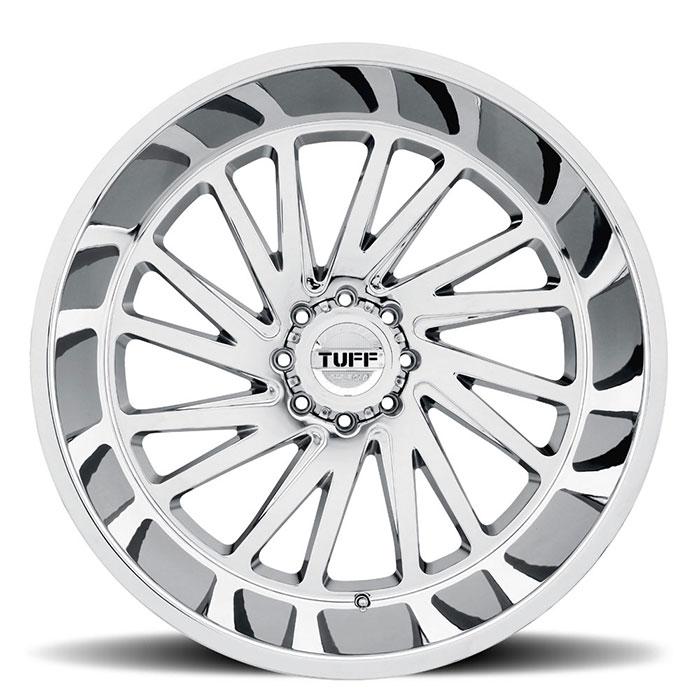 SET OF 4 TUFF AT T2A 26x14 -72 6x139.7(6x5.5) Chrome Left Side