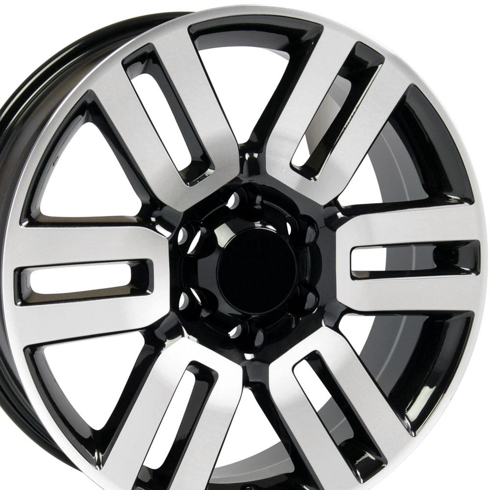 OE Wheels TY10 20x7 6x139.7 15et Gloss Black Machined Wheel SET