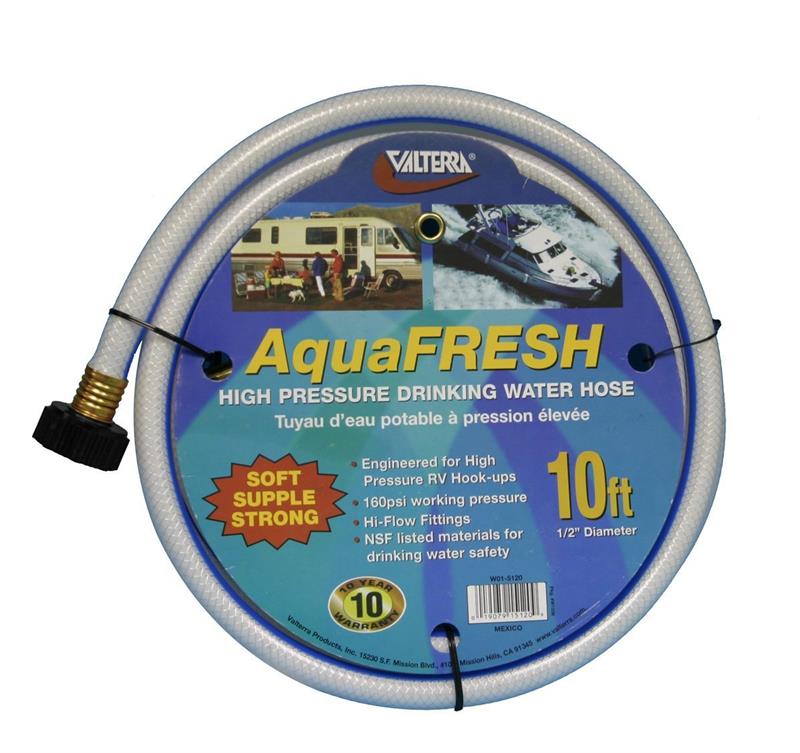 Valterra W01-5120 Aquafresh Drinking Water Hose - 1/2" x 10' High Pressure 160 PSI