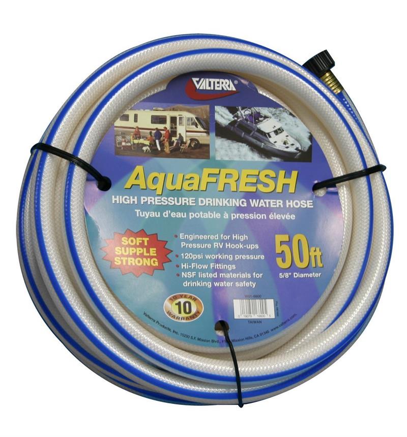 Valterra W01-6600 Aquafresh High Pressure Drinking Water Hose, 5/8" x 50' 120 PSI
