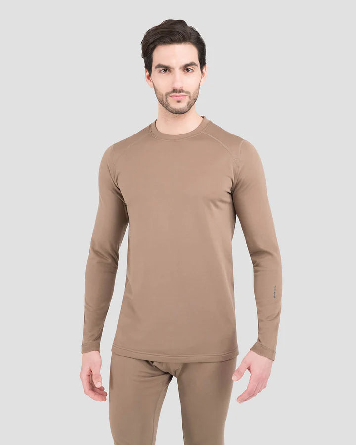 Men's Military Heritage Expedition Weight Fleece Thermal Crew Shirt 3XL Military Brown