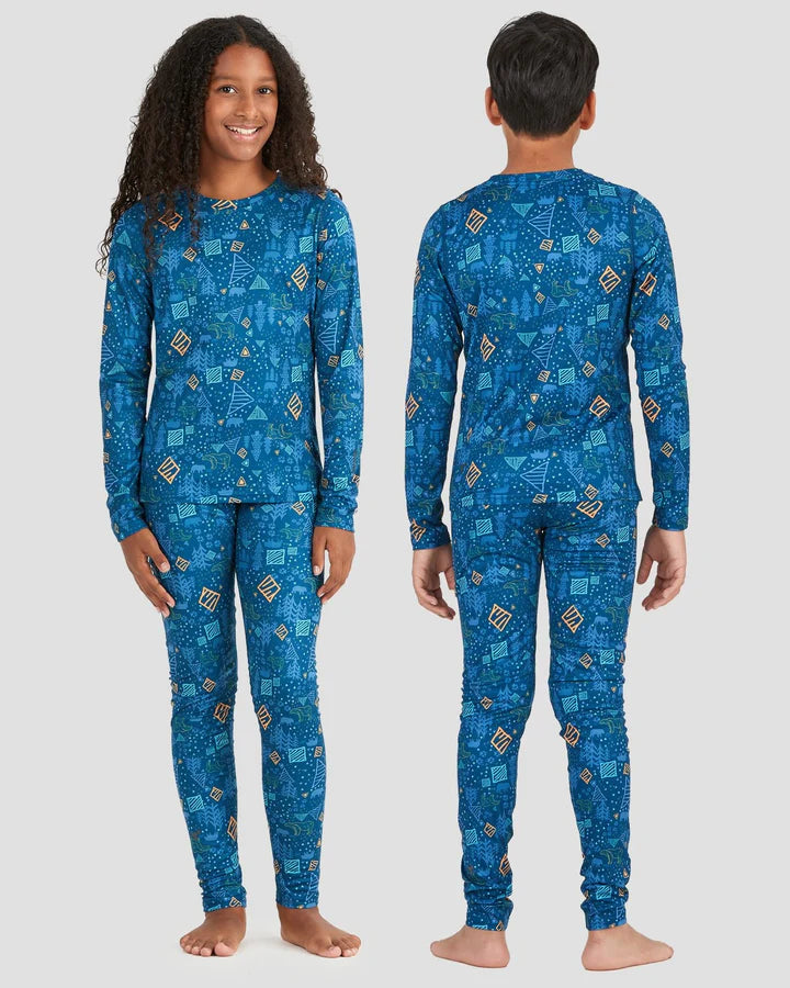 Kids' Free Ride Heritage Midweight Thermal Baselayer 2-piece Set XL Winter Woods