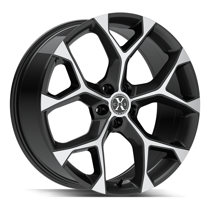 XCESS X05 5 FLAKE 18X8.5 35MM 5X100 GLOSS BLACK MACHINED | X0588550035GBM