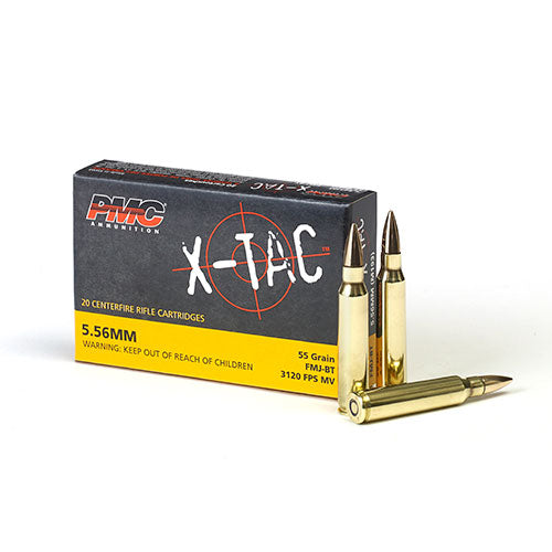 PMC X-TAC 5.56 NATO Ammo 55 Grain FMJBT, 20 rd