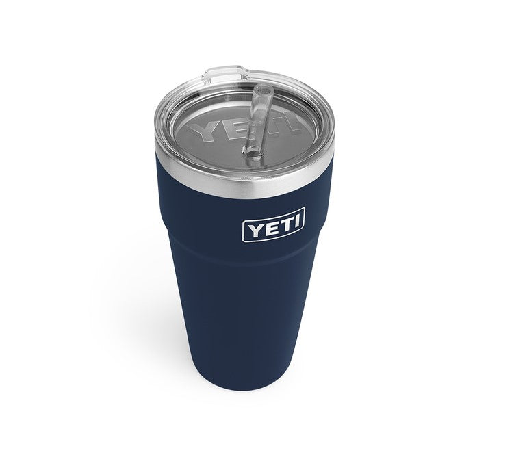 Yeti Rambler 26 oz Stackable Cup with Straw Lid - Navy Blue
