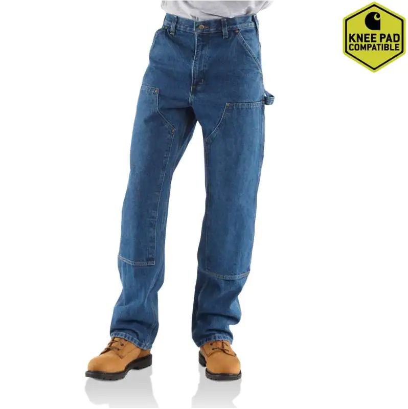 Carhartt B73 - Double Knee Washed Denim Loose Fit Logger Jean