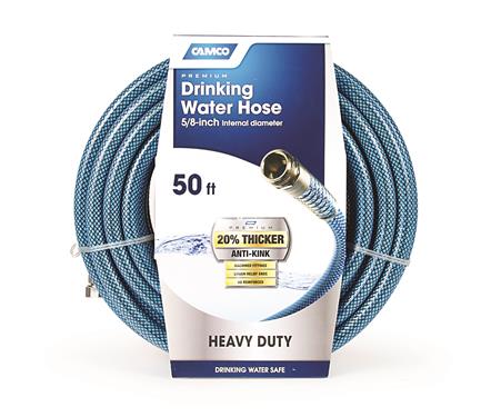 Camco RV 22853 Drinking Water Hose, 5/8" X 50', Heavy Duty, Anti-Kink