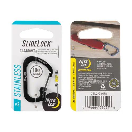 Nite Ize SlideLock® Carabiner Stainless Steel Size 6 (Black)