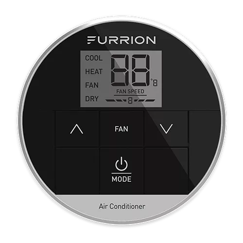 Furrion | Chill® Air Conditioner Enhanced Single-Zone Thermostat | 2021130946 | 2 Fan Speeds | Black | Backlit LED | FACW10ESSA-BL