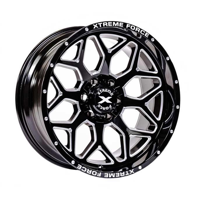 Xtreme Force XF-12 22x12 -51 6x139.7 (6x5.5)/6x135 Black and Milled