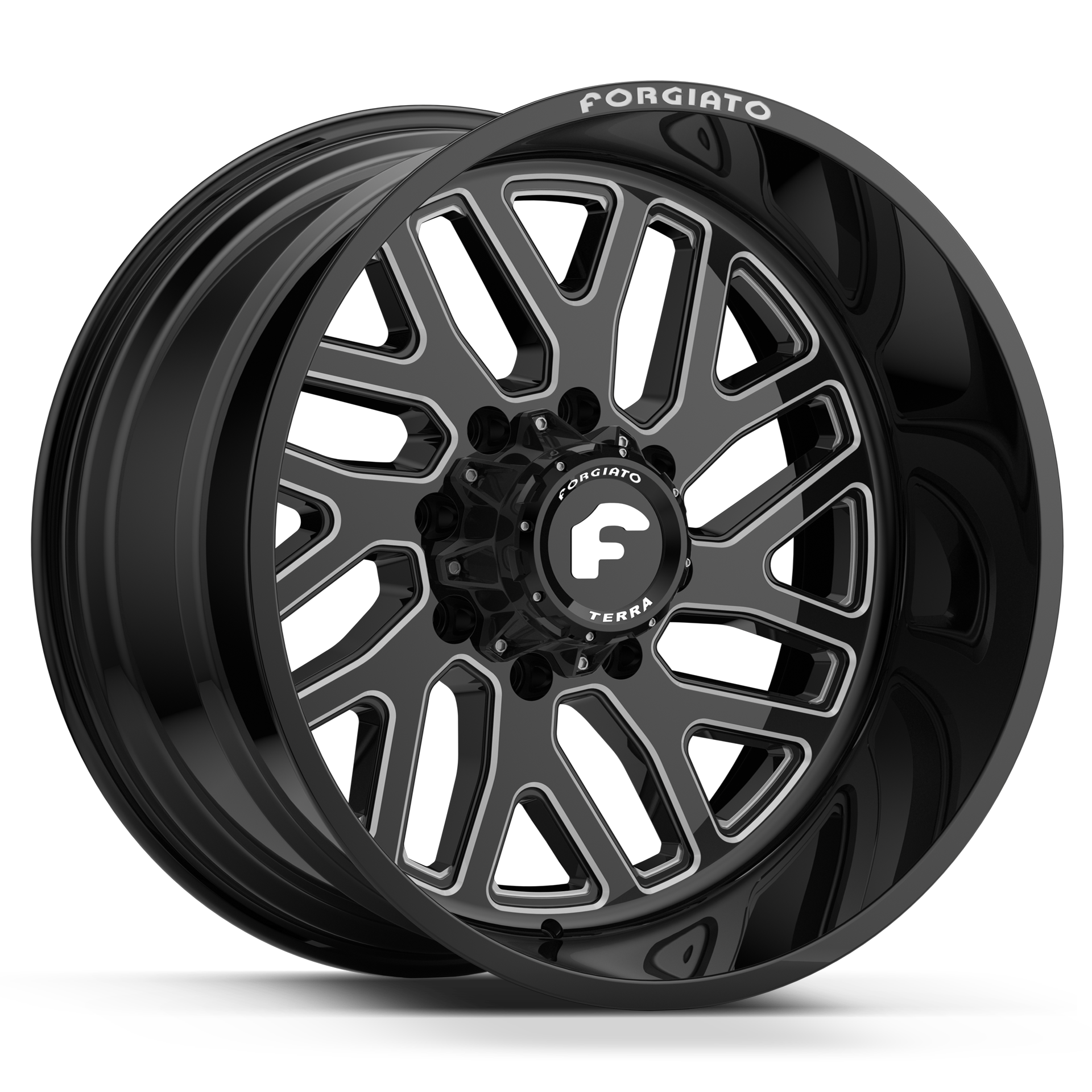 24x12 -44 6x139.7(6x5.5) SET OF FORGIATO FLOW TERRA 004 BLACK/MILLED - Wheels | Rims