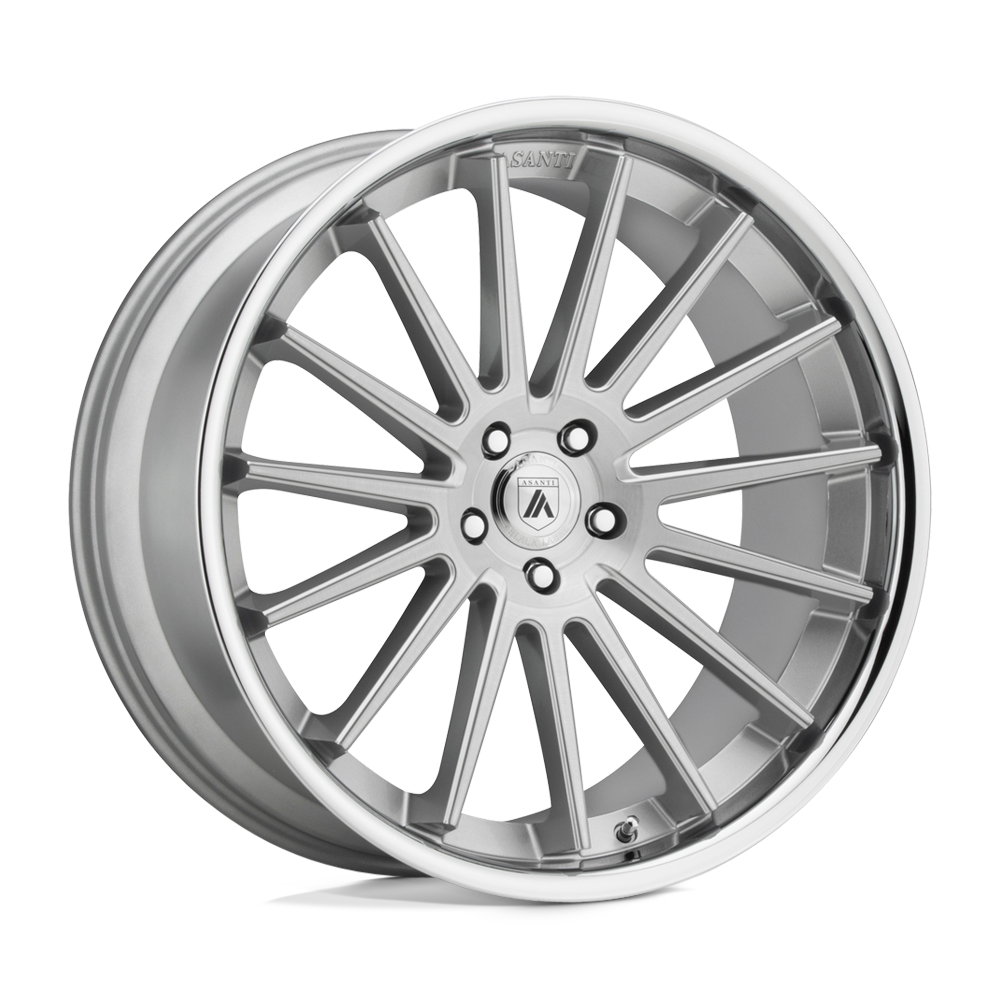 Asanti Black ABL-24 BETA 24x9 15 BLANK/BLANK Brushed Silver Chrome Lip