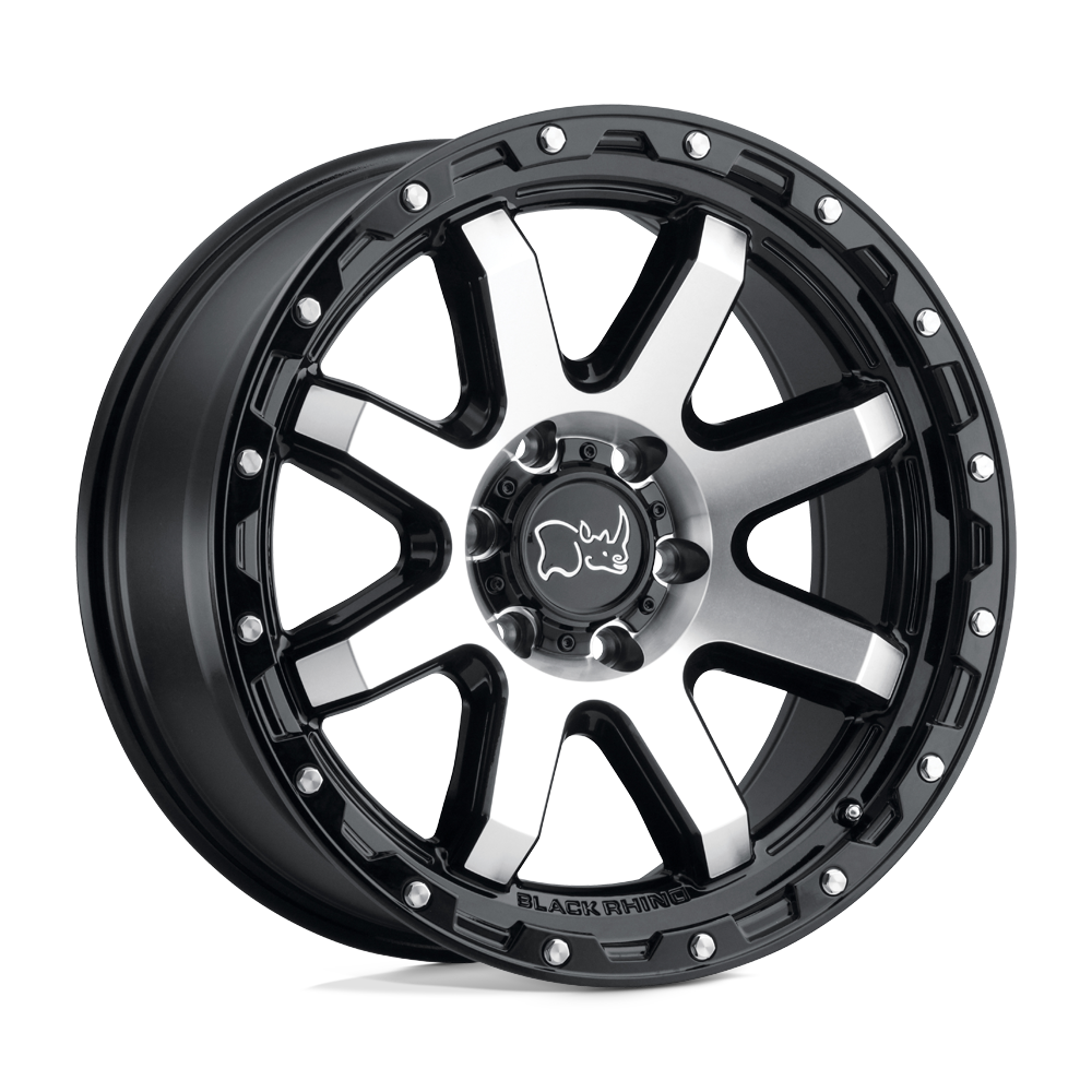 Black Rhino COYOTE 17X9 -18 5X127/5X5.0 GLOSS BLACK W/ MACHINED FACE & STAINLESS BOLTS
