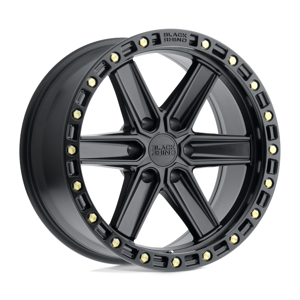 Black Rhino HENDERSON 17X9 0 6X135/6X5.3 MATTE BLACK W/ BRASS BOLTS