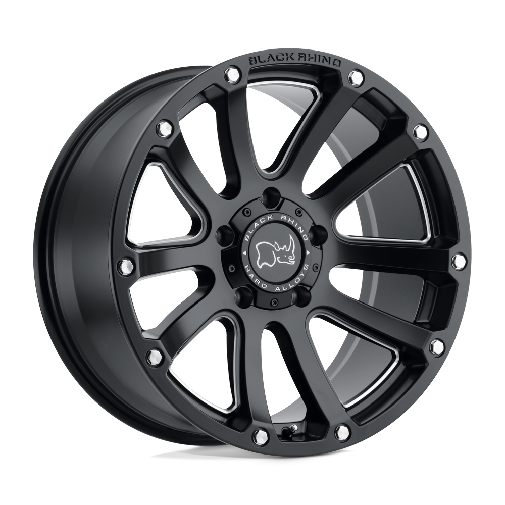 Black Rhino HIGHLAND 17X9.5 12 6X135/6X5.3 MATTE BLACK W/ MILLED SPOKES