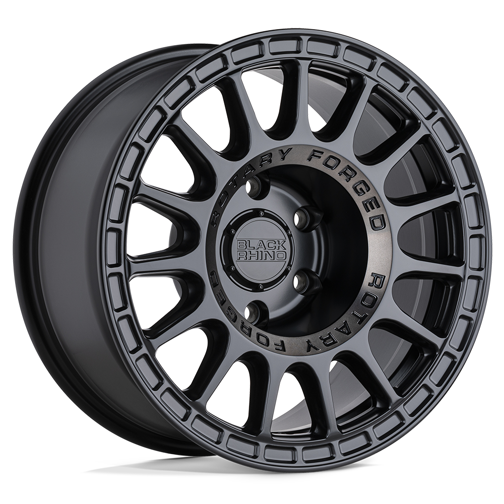 Black Rhino SANDSTORM 18X8 35 5X100/5X100 SEMI GLOSS BLACK W/ MACHINED DARK TINT RING