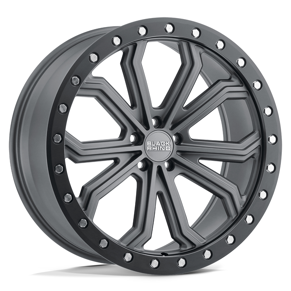Black Rhino TRABUCO 17X8 30 5X127/5X5.0 MATTE GUNMETAL W/ BLACK RING & SILVER BOLTS