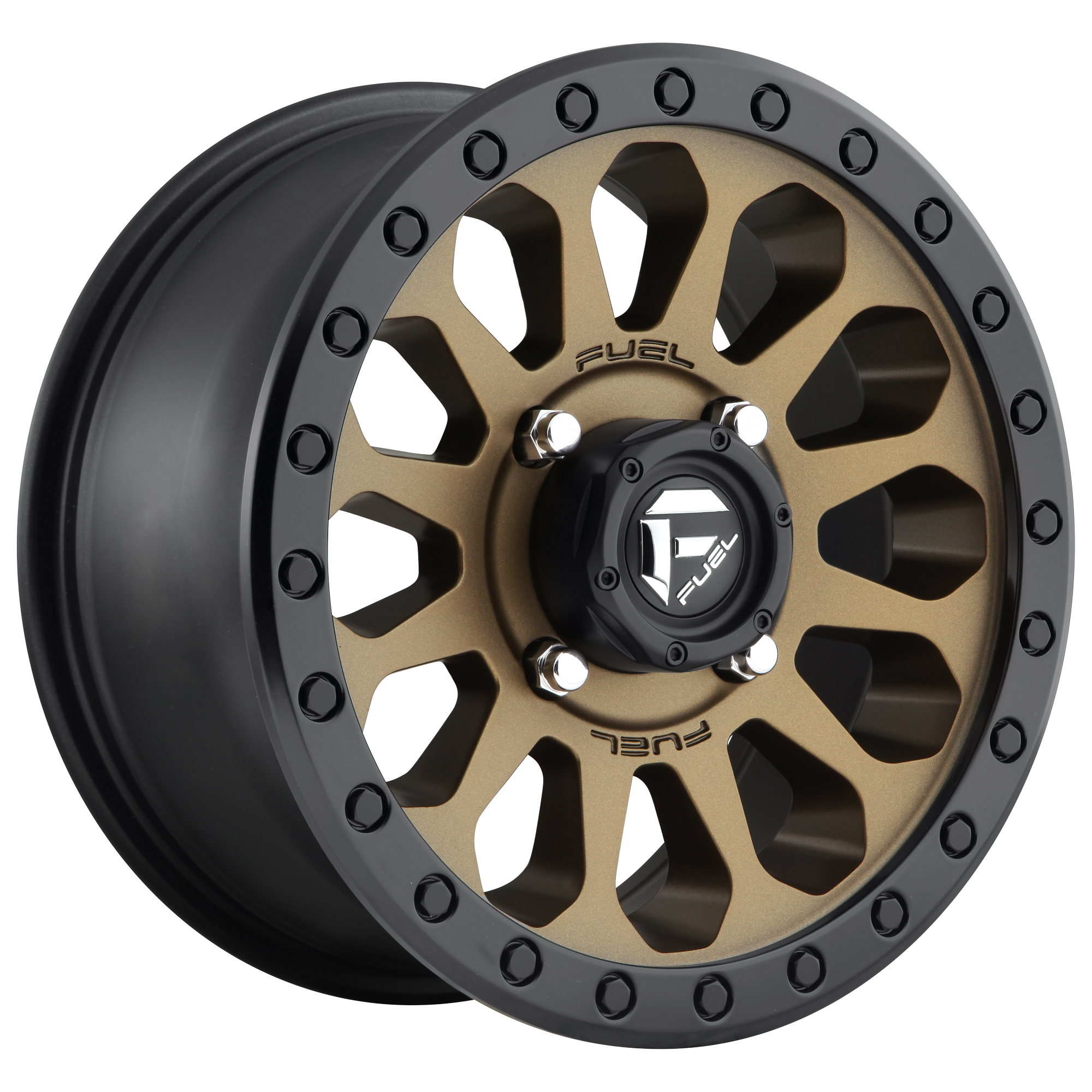Fuel UTV D600 VECTOR 15x7 13 4x156/4x156 MATTE BRONZE BLACK BEAD RING