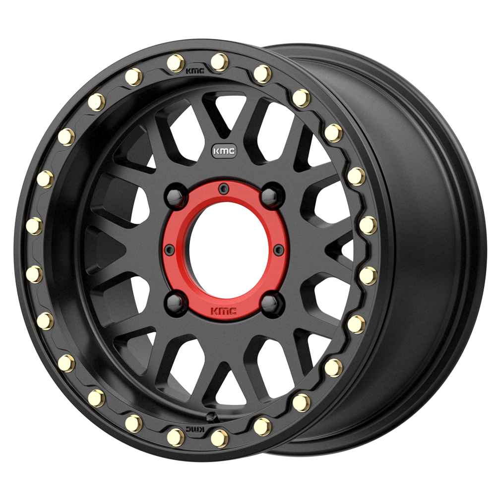 KMC Powersports KS235 GRENADE BEADLOCK 15x10 0 4x137/4x137 Satin Black