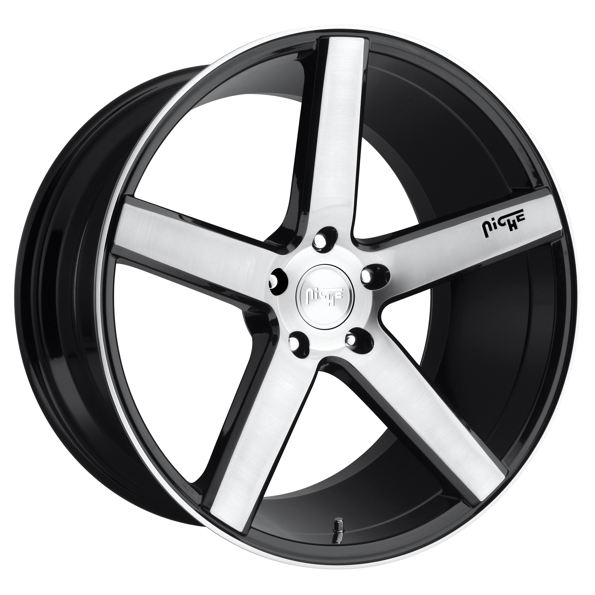 Niche 1PC M124 MILAN 20x8.5 35 5X120/5X4.72 GLOSS BLACK BRUSHED