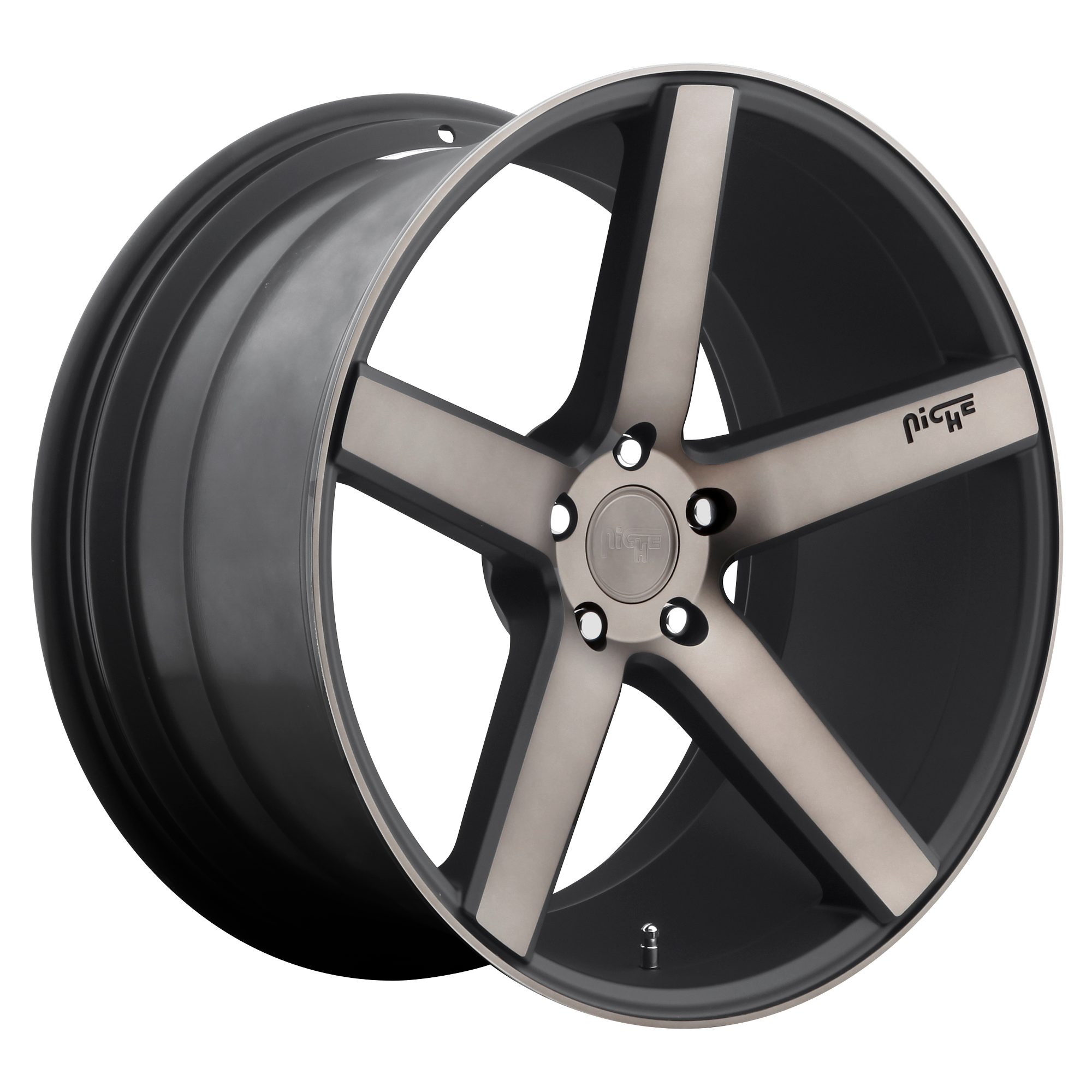 Niche 1PC M134 MILAN 19x8.5 34 5x112/5x112 MATTE BLACK MACHINED WITH DOUBLE DARK TINT