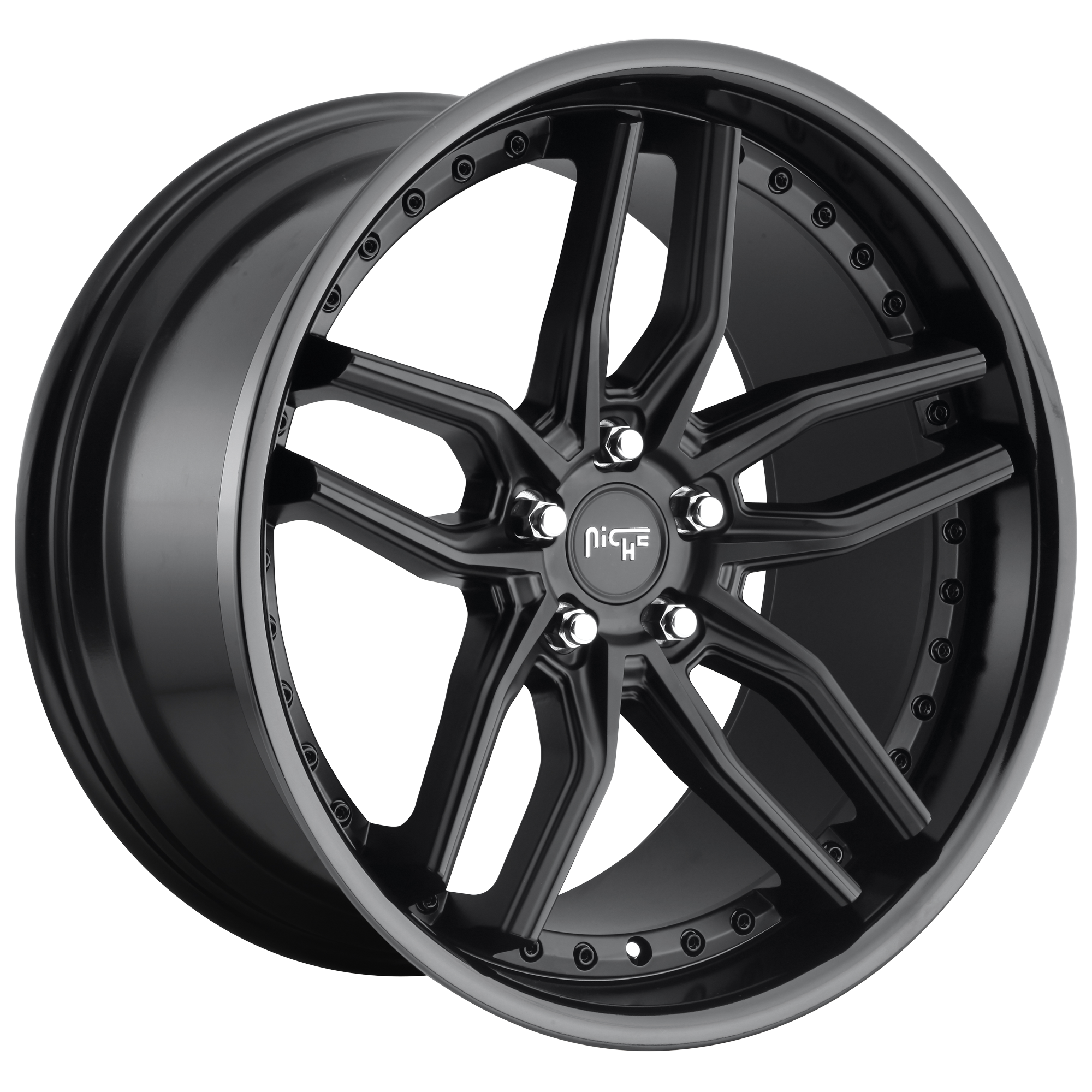 Niche 1PC M194 METHOS 19x8.5 35 5X120/5X4.72 GLOSS BLACK MATTE BLACK