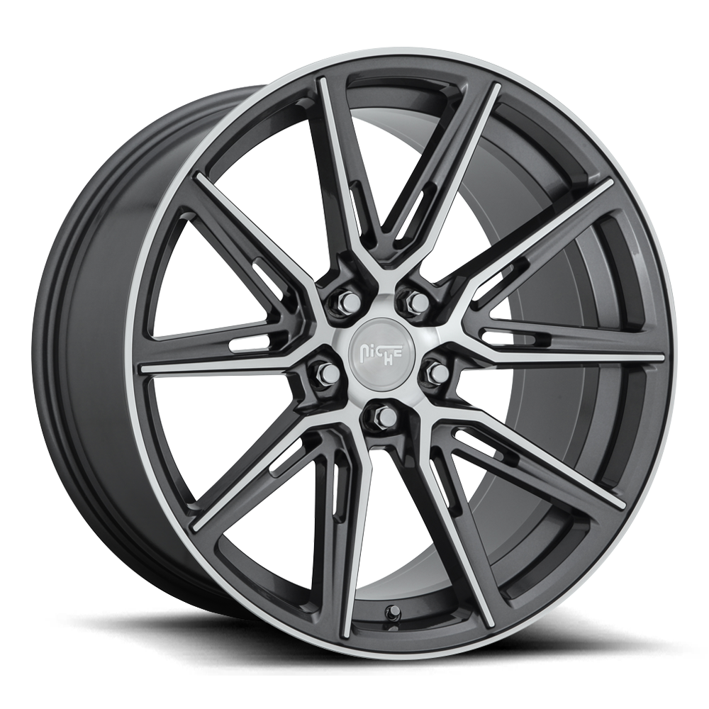 Niche 1PC M220 GEMELLO 20x10.5 40 5x112/5x112 GLOSS ANTHRACITE MACHINED