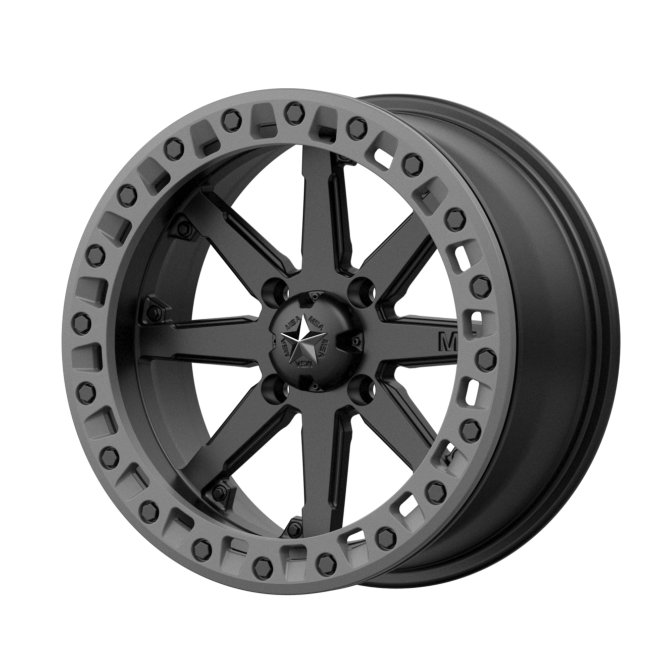 MSA Offroad Wheels M31 LOK2 14x10 0 4x156/4x156 Satin Black Matte Gray Ring