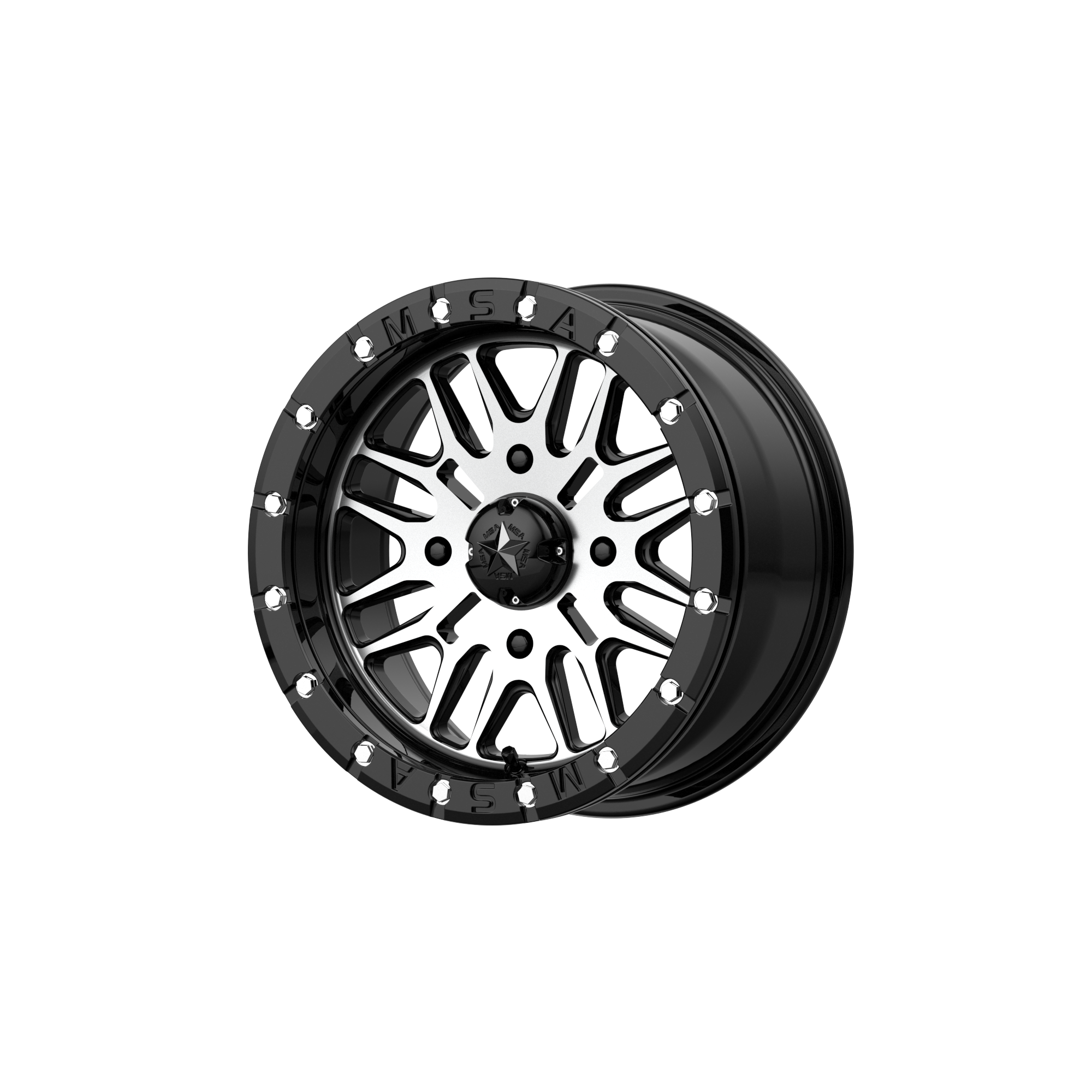 MSA Offroad Wheels M37 BRUTE BEADLOCK 18x7 10 4x156/4x156 Gloss Black Machined