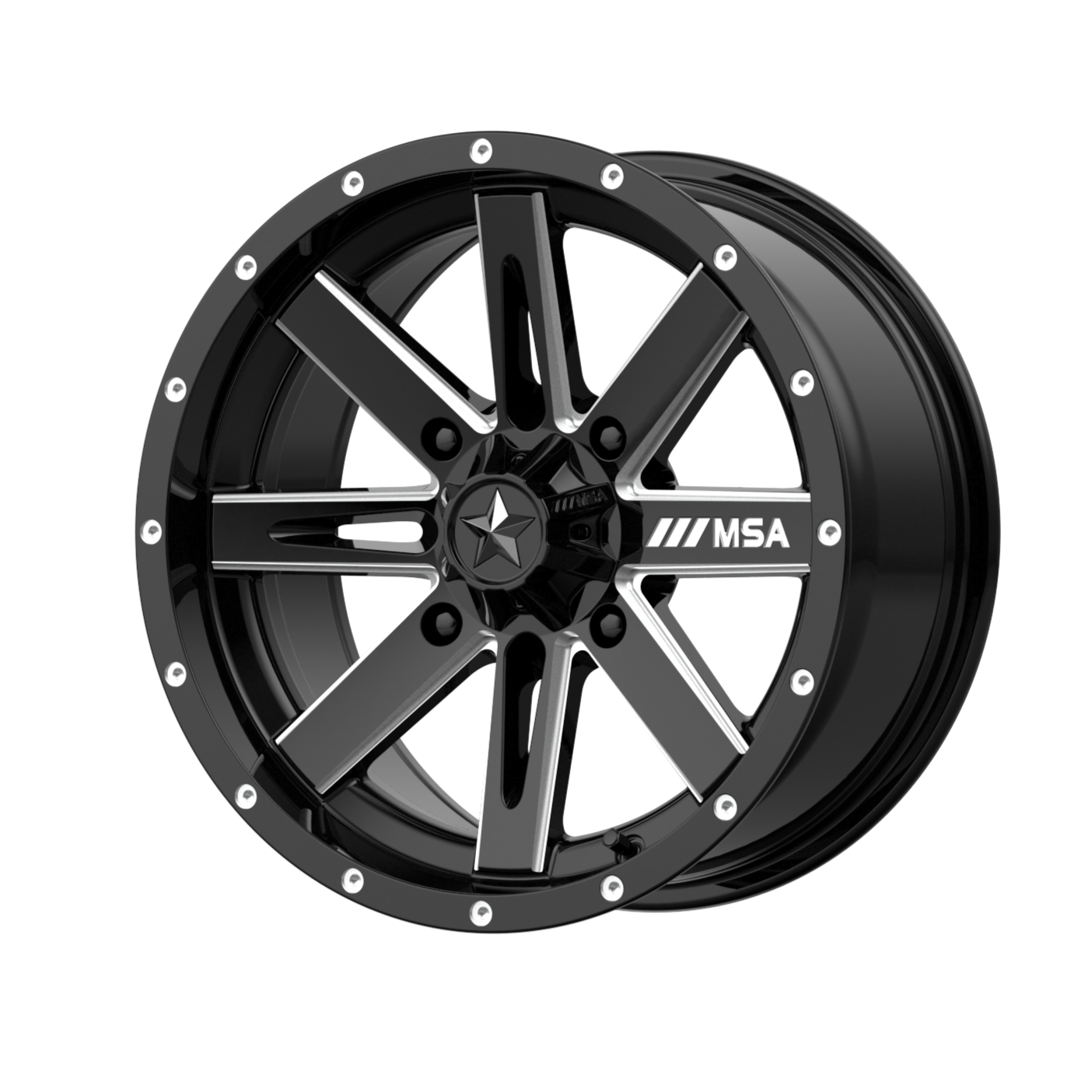 MSA Offroad Wheels M41 BOXER 15x7 10 4x156/4x156 Gloss Black Milled